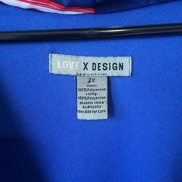 Love X Design Blue Red Printed Sleeveless Maxi Dress Size 2X - Picture 5 of 14